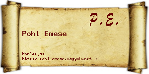 Pohl Emese névjegykártya